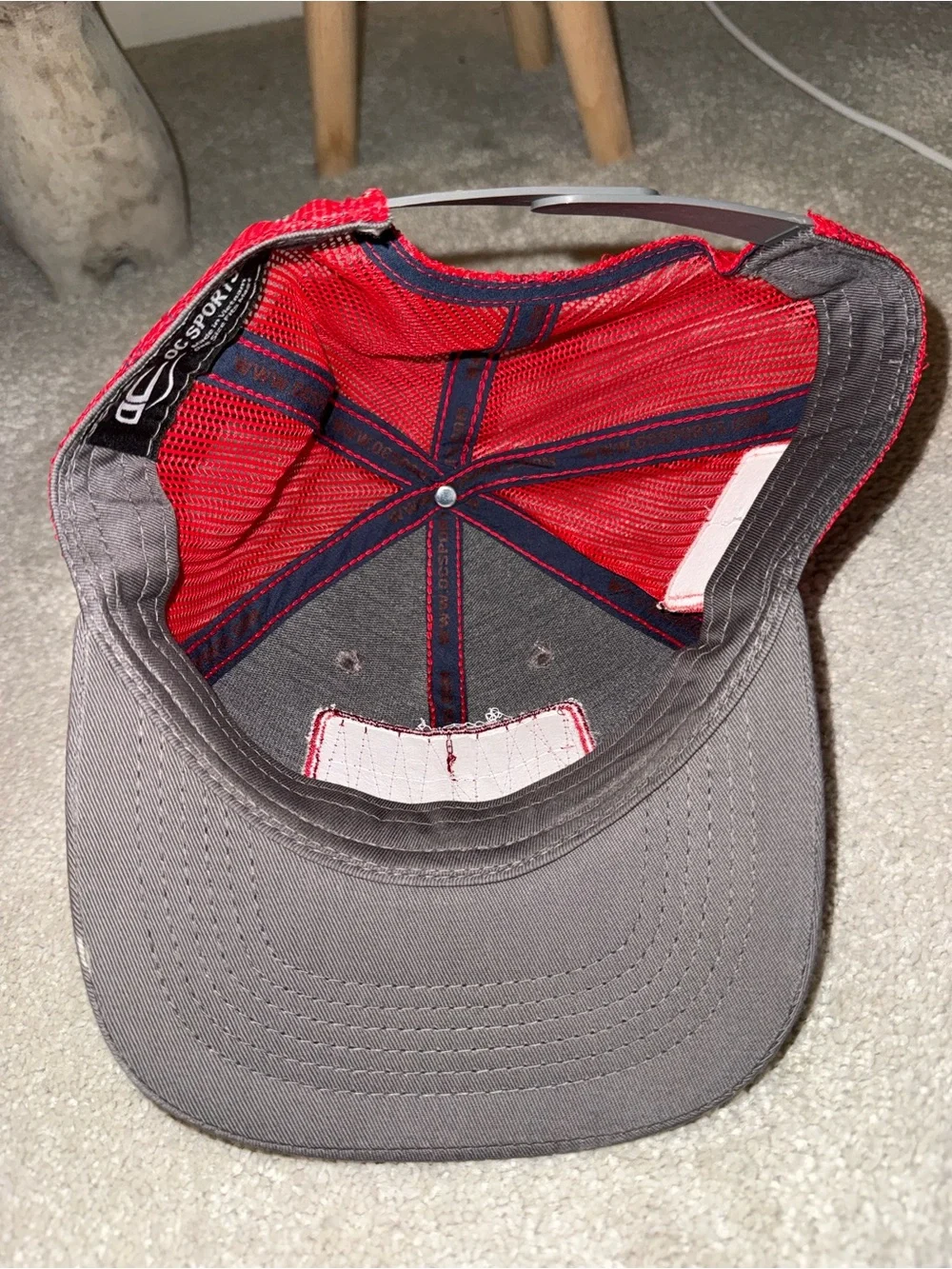 Northwest Arkansas Naturals Logo Trucker Hat in Gray and Red